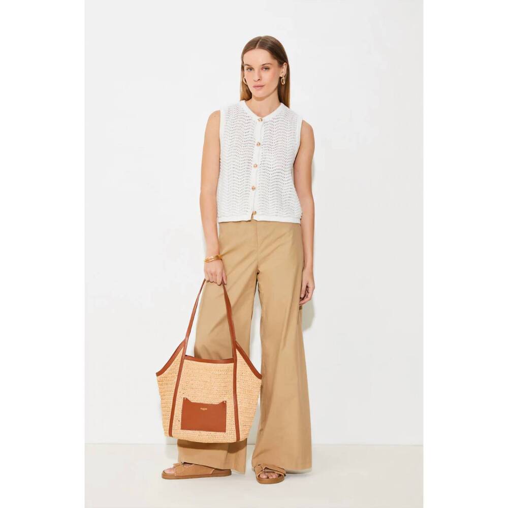NEW SUNCOO gemi fancy sleeveless cardigan in cream